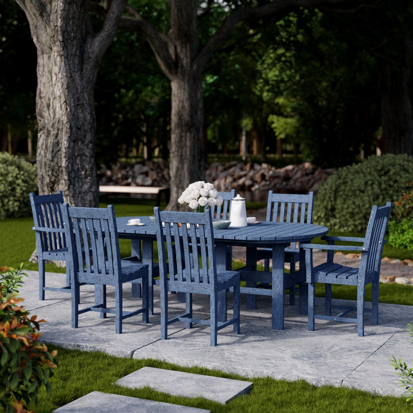 Wildridge Classic 7-PIECE 44" X 84" DINING SET (DINING HEIGHT) - LEAD TIME TO SHIP 4 TO 6 WEEKS