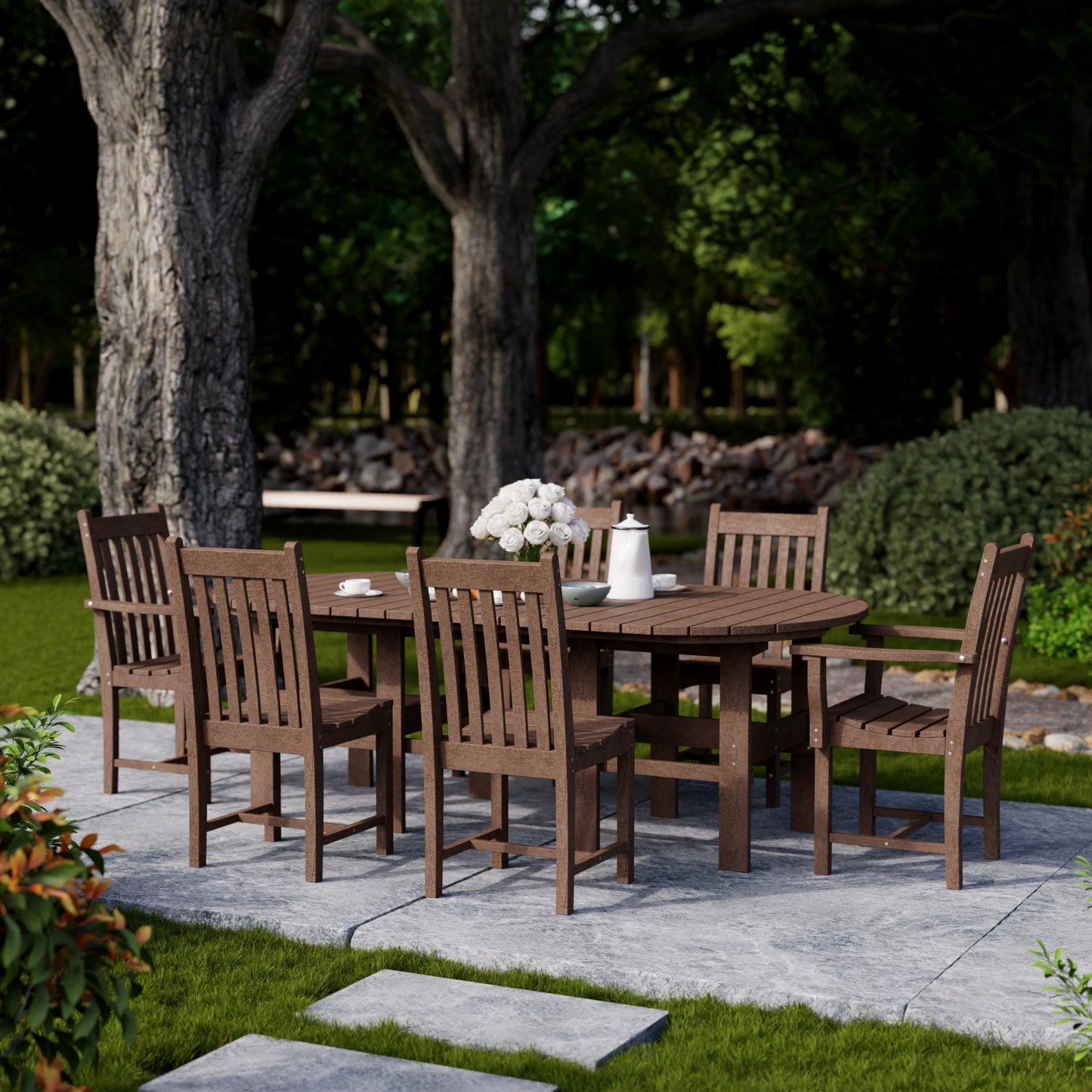 Wildridge Classic 7-PIECE 44" X 84" DINING SET (DINING HEIGHT) - LEAD TIME TO SHIP 4 TO 6 WEEKS