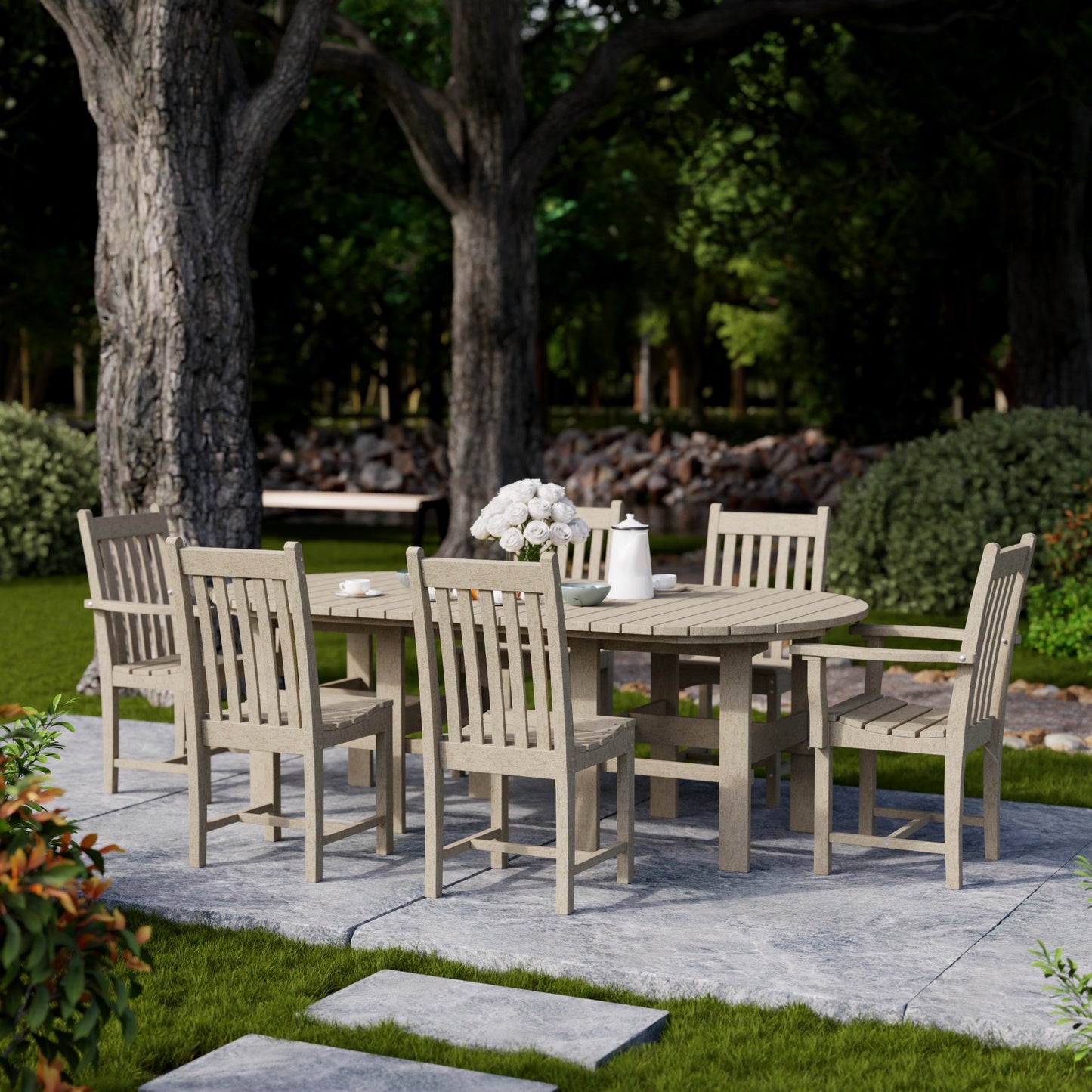 Wildridge Classic 7-PIECE 44" X 84" DINING SET (DINING HEIGHT) - LEAD TIME TO SHIP 4 TO 6 WEEKS