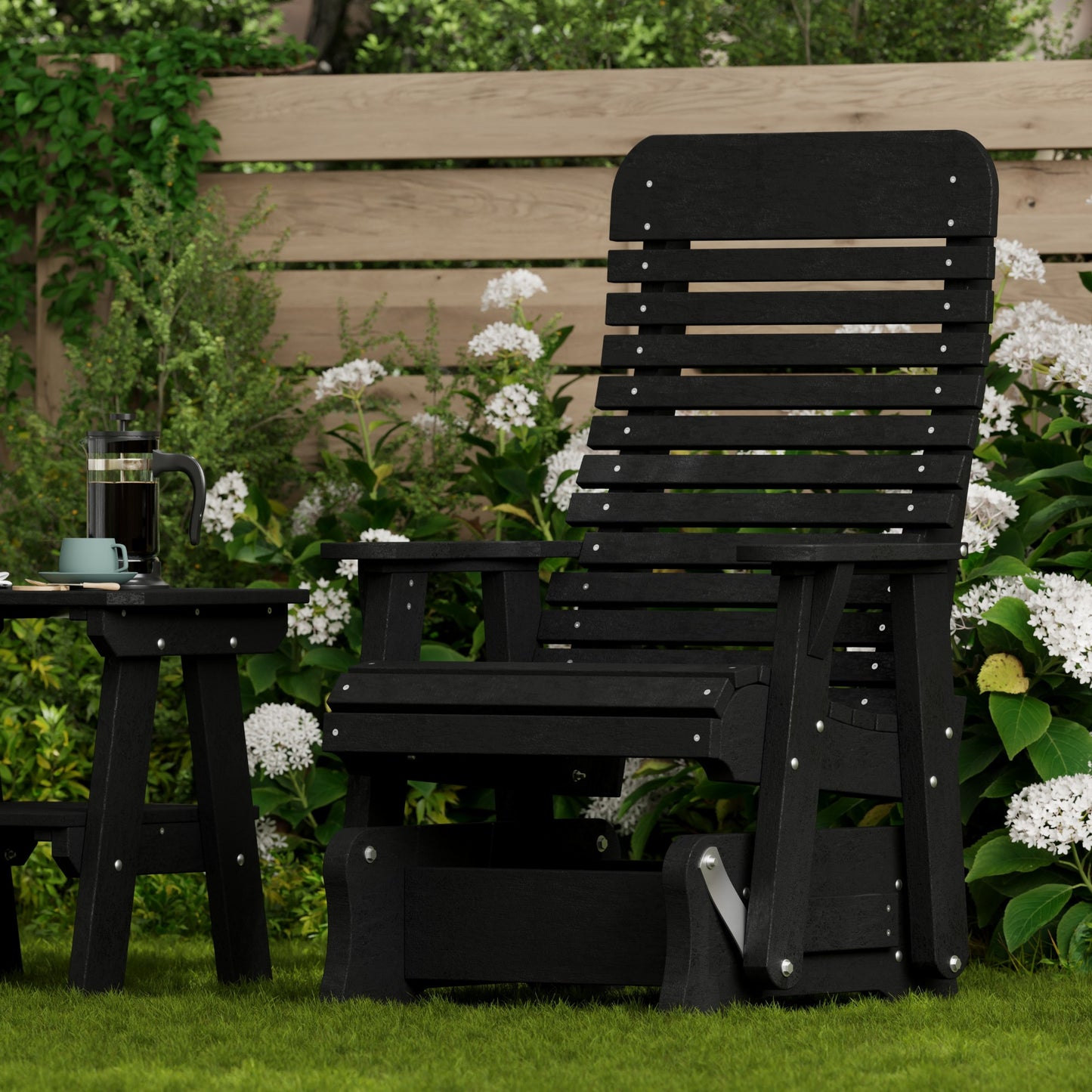 Wildridge Outdoor Recycled Plastic Single Signature Glider - LEAD TIME TO SHIP 4 TO 6 WEEKS
