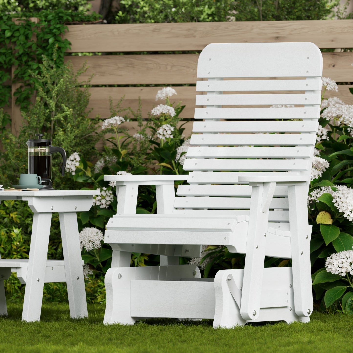Wildridge Outdoor Recycled Plastic Single Signature Glider - LEAD TIME TO SHIP 4 TO 6 WEEKS