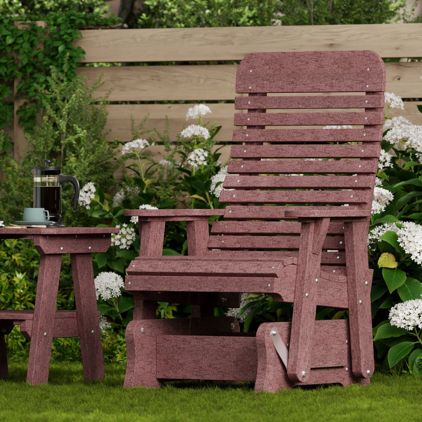 Wildridge Outdoor Recycled Plastic Single Signature Glider - LEAD TIME TO SHIP 4 TO 6 WEEKS