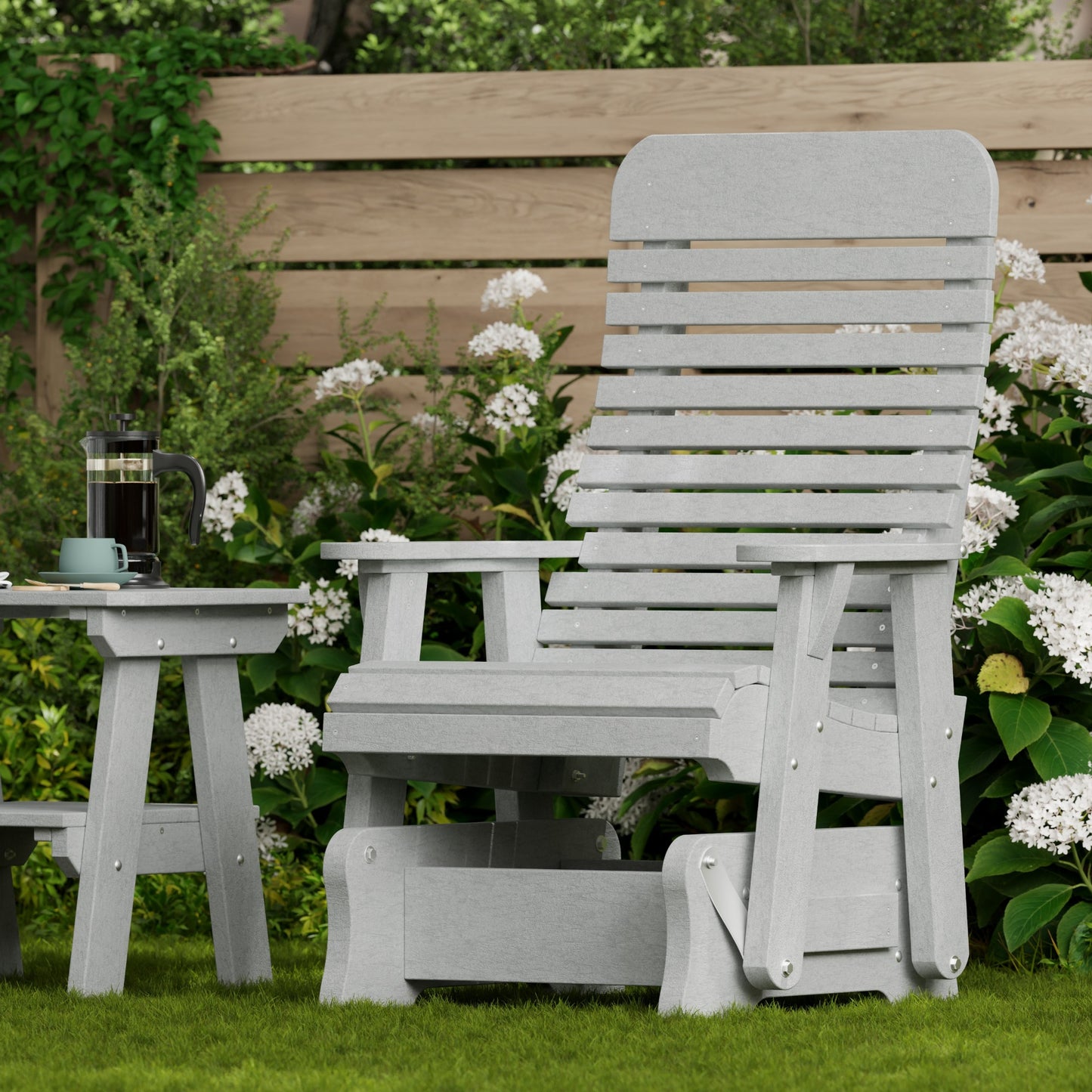 Wildridge Outdoor Recycled Plastic Single Signature Glider - LEAD TIME TO SHIP 4 TO 6 WEEKS