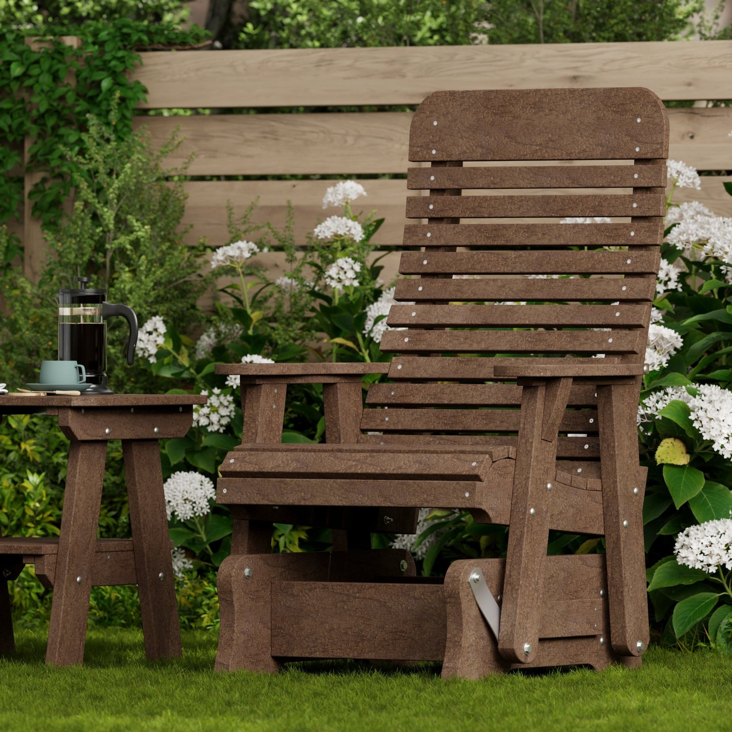 Wildridge Outdoor Recycled Plastic Single Signature Glider - LEAD TIME TO SHIP 4 TO 6 WEEKS