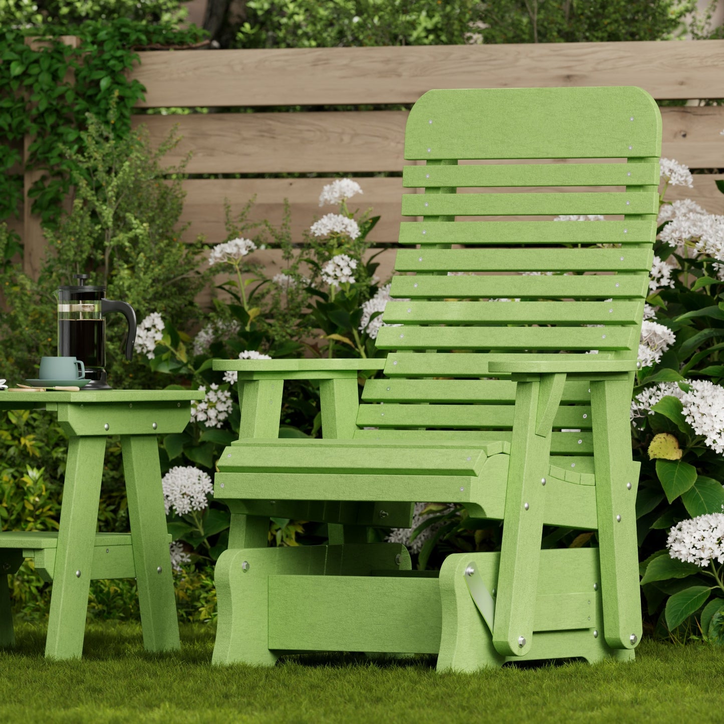 Wildridge Outdoor Recycled Plastic Single Signature Glider - LEAD TIME TO SHIP 4 TO 6 WEEKS