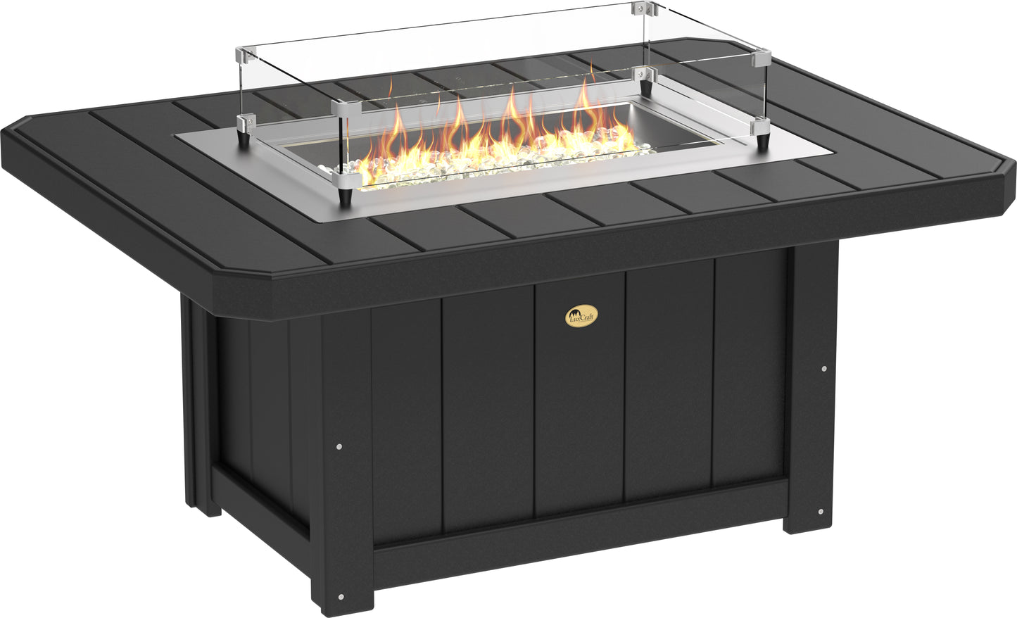 LuxCraft Recycled Plastic Lumin 51" Rectangular Fire Pit - LEAD TIME TO SHIP 3 TO 4 WEEKS