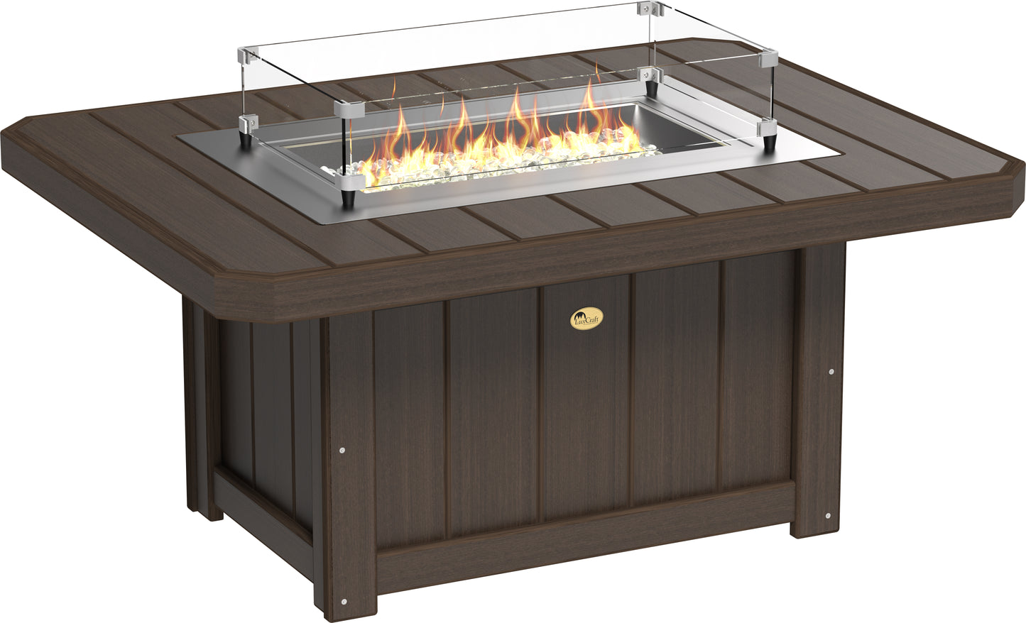 LuxCraft Recycled Plastic Lumin 51" Rectangular Fire Pit - LEAD TIME TO SHIP 3 TO 4 WEEKS