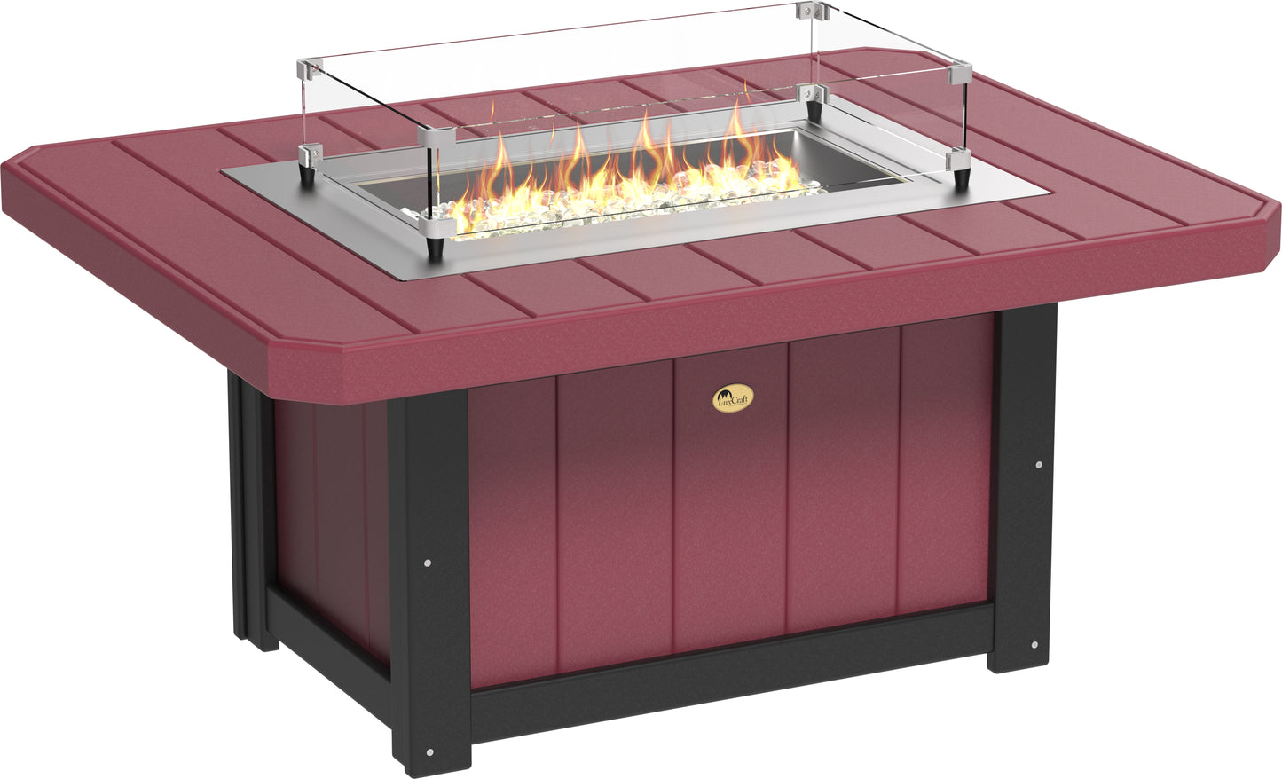 LuxCraft Recycled Plastic Lumin 51" Rectangular Fire Pit - LEAD TIME TO SHIP 3 TO 4 WEEKS