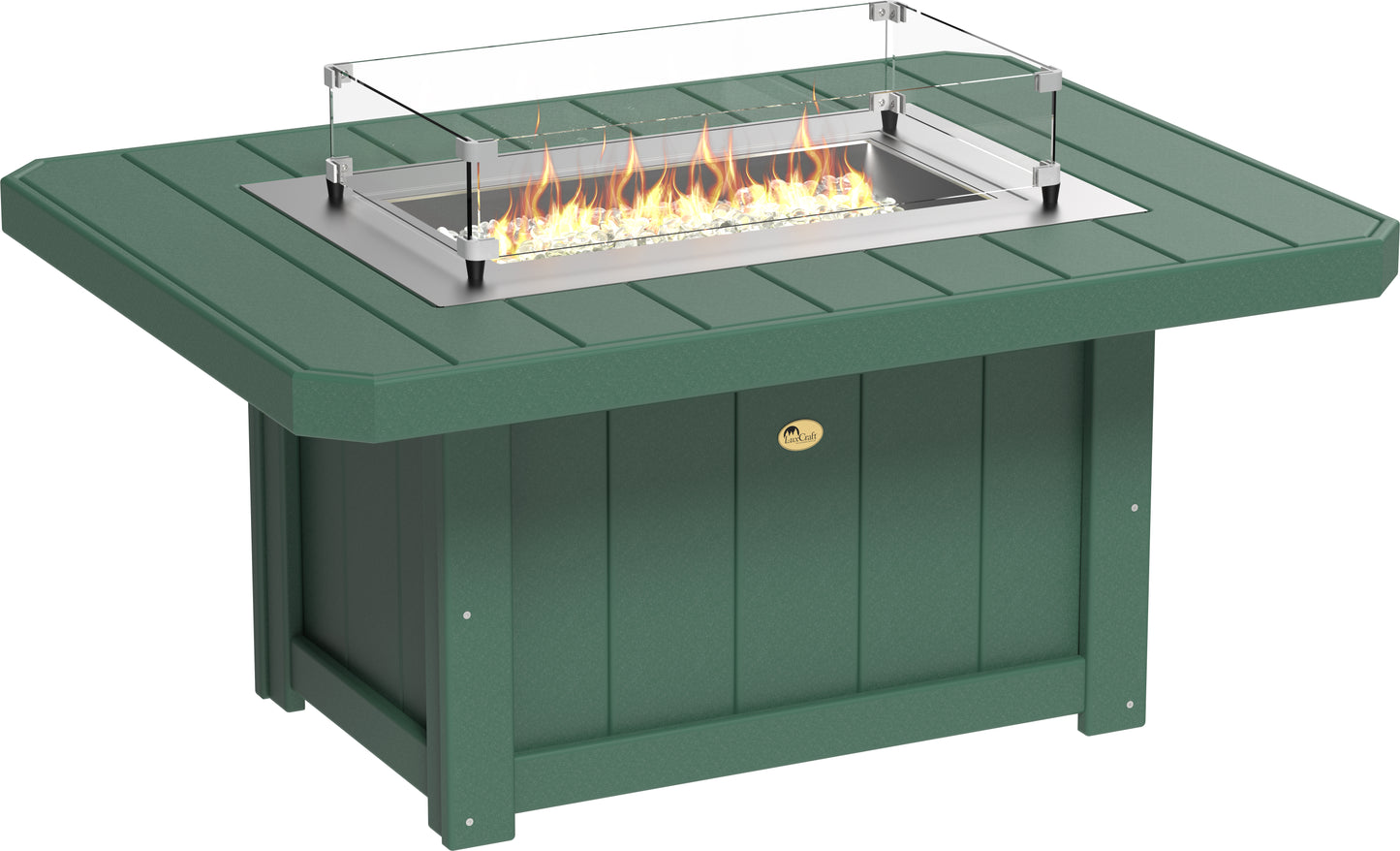 LuxCraft Recycled Plastic Lumin 51" Rectangular Fire Pit - LEAD TIME TO SHIP 3 TO 4 WEEKS