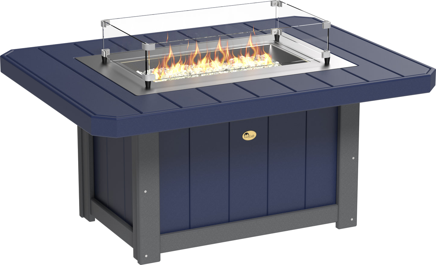 LuxCraft Recycled Plastic Lumin 51" Rectangular Fire Pit - LEAD TIME TO SHIP 3 TO 4 WEEKS