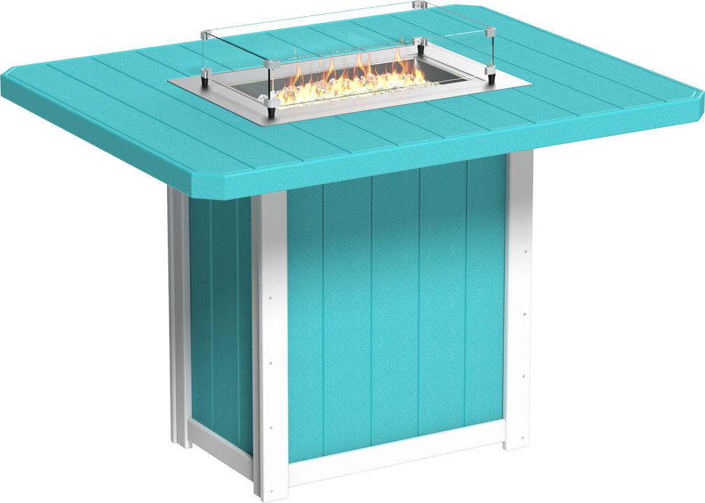 LuxCraft Recycled Plastic Lumin 62" Rectangular Fire Table (BAR HEIGHT) - LEAD TIME TO SHIP 3 TO 4 WEEKS