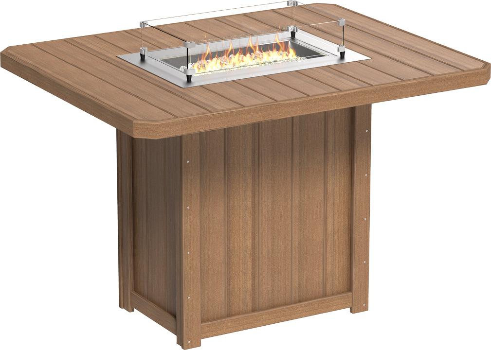 LuxCraft Recycled Plastic Lumin 62" Rectangular Fire Table (BAR HEIGHT) - LEAD TIME TO SHIP 3 TO 4 WEEKS