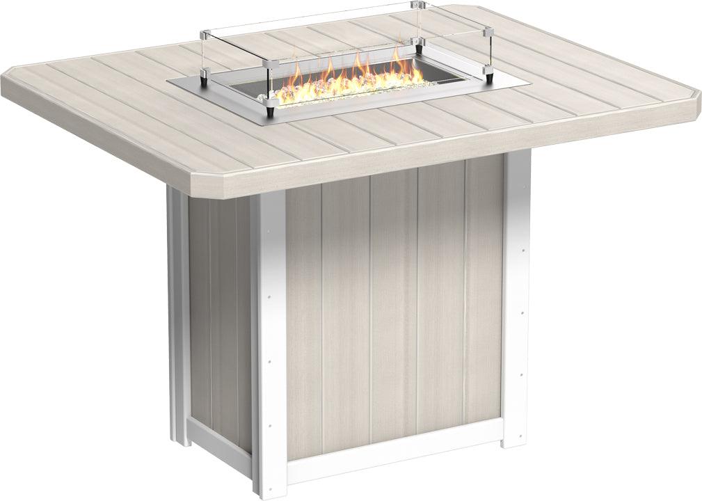 LuxCraft Recycled Plastic Lumin 62" Rectangular Fire Table (BAR HEIGHT) - LEAD TIME TO SHIP 3 TO 4 WEEKS