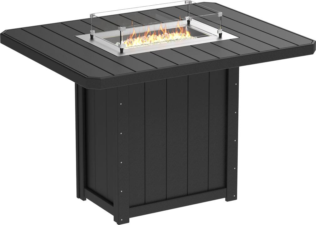 LuxCraft Recycled Plastic Lumin 62" Rectangular Fire Table (BAR HEIGHT) - LEAD TIME TO SHIP 3 TO 4 WEEKS