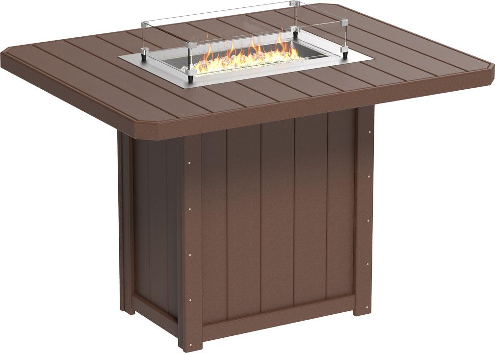 LuxCraft Recycled Plastic Lumin 62" Rectangular Fire Table (BAR HEIGHT) - LEAD TIME TO SHIP 3 TO 4 WEEKS