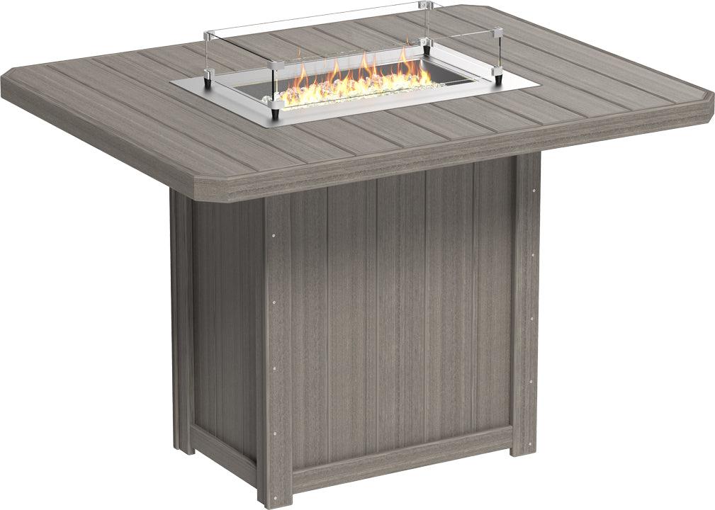 LuxCraft Recycled Plastic Lumin 62" Rectangular Fire Table (BAR HEIGHT) - LEAD TIME TO SHIP 3 TO 4 WEEKS