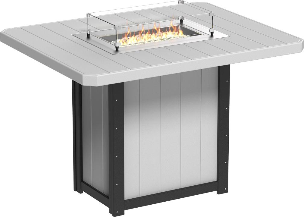 LuxCraft Recycled Plastic Lumin 62" Rectangular Fire Table (BAR HEIGHT) - LEAD TIME TO SHIP 3 TO 4 WEEKS
