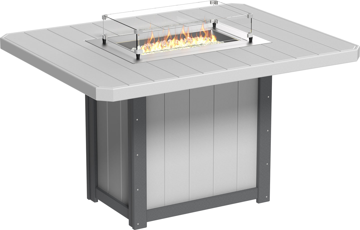 LuxCraft Recycled Plastic Lumin 62" Rectangular Fire Table (COUNTER HEIGHT) - LEAD TIME TO SHIP 3 TO 4 WEEKS