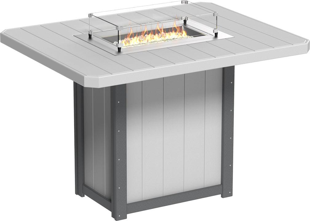 LuxCraft Recycled Plastic Lumin 62" Rectangular Fire Table (BAR HEIGHT) - LEAD TIME TO SHIP 3 TO 4 WEEKS