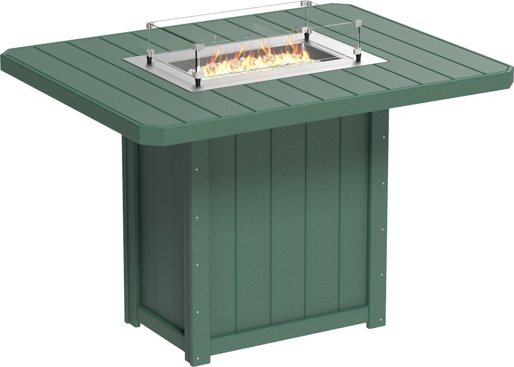 LuxCraft Recycled Plastic Lumin 62" Rectangular Fire Table (BAR HEIGHT) - LEAD TIME TO SHIP 3 TO 4 WEEKS