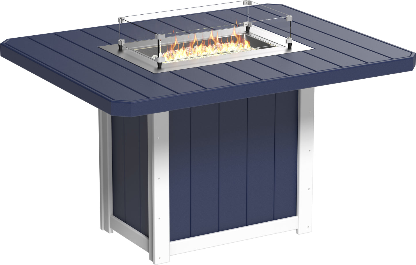 LuxCraft Recycled Plastic Lumin 62" Rectangular Fire Table (COUNTER HEIGHT) - LEAD TIME TO SHIP 3 TO 4 WEEKS