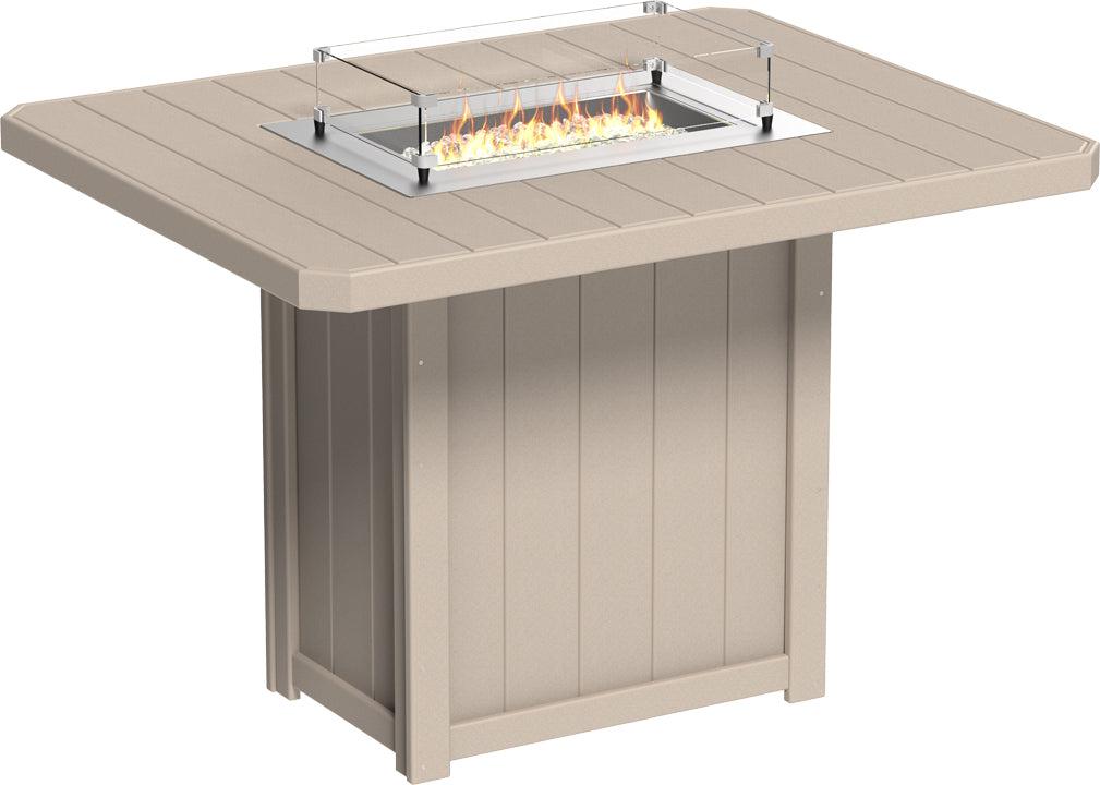 LuxCraft Recycled Plastic Lumin 62" Rectangular Fire Table (BAR HEIGHT) - LEAD TIME TO SHIP 3 TO 4 WEEKS