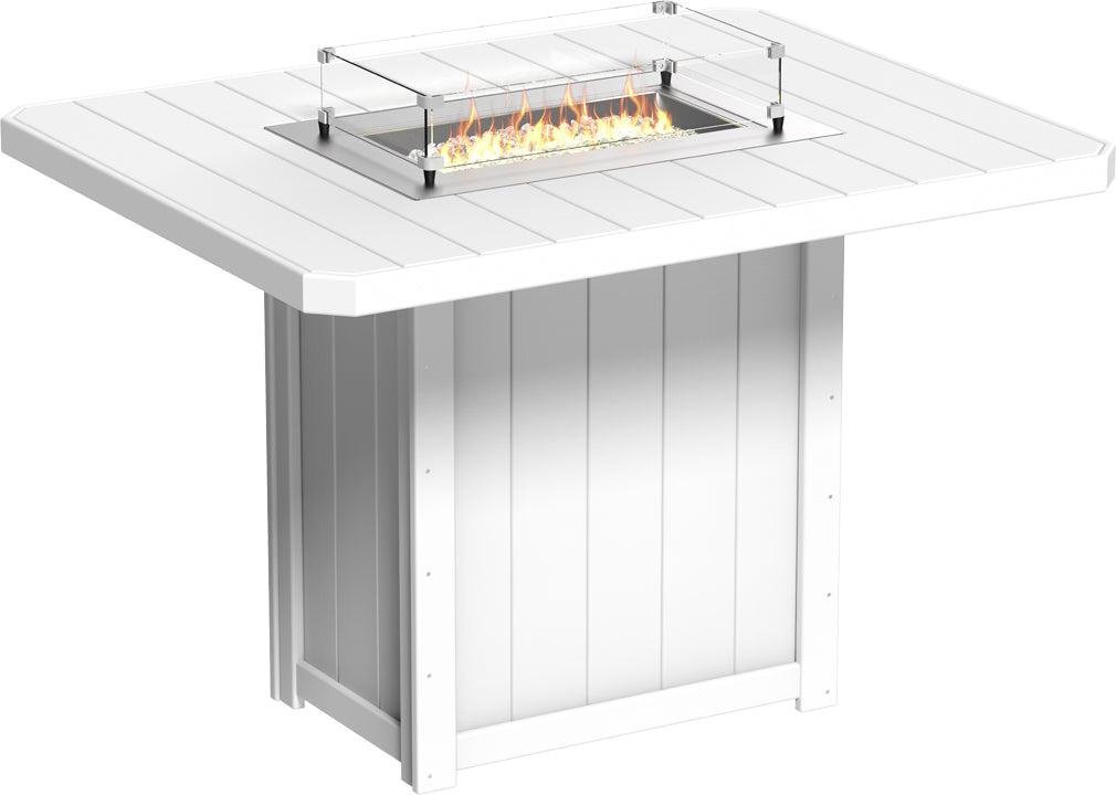 LuxCraft Recycled Plastic Lumin 62" Rectangular Fire Table (BAR HEIGHT) - LEAD TIME TO SHIP 3 TO 4 WEEKS