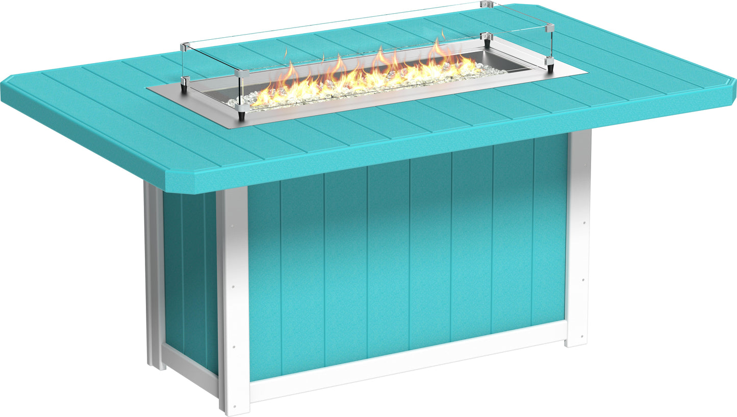 LuxCraft Recycled Plastic Lumin 79" Rectangular Fire Table (COUNTER HEIGHT) - LEAD TIME TO SHIP 3 TO 4 WEEKS