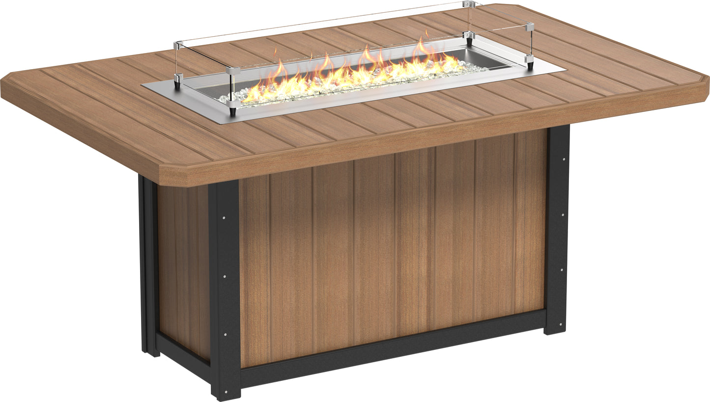LuxCraft Recycled Plastic Lumin 79" Rectangular Fire Table (COUNTER HEIGHT) - LEAD TIME TO SHIP 3 TO 4 WEEKS