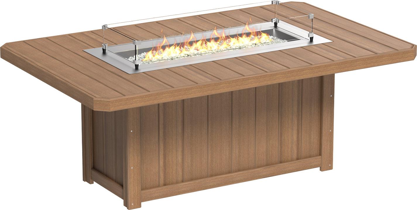 LuxCraft Recycled Plastic Lumin 79" Rectangular Fire Table (DINING HEIGHT) - LEAD TIME TO SHIP 3 TO 4 WEEKS