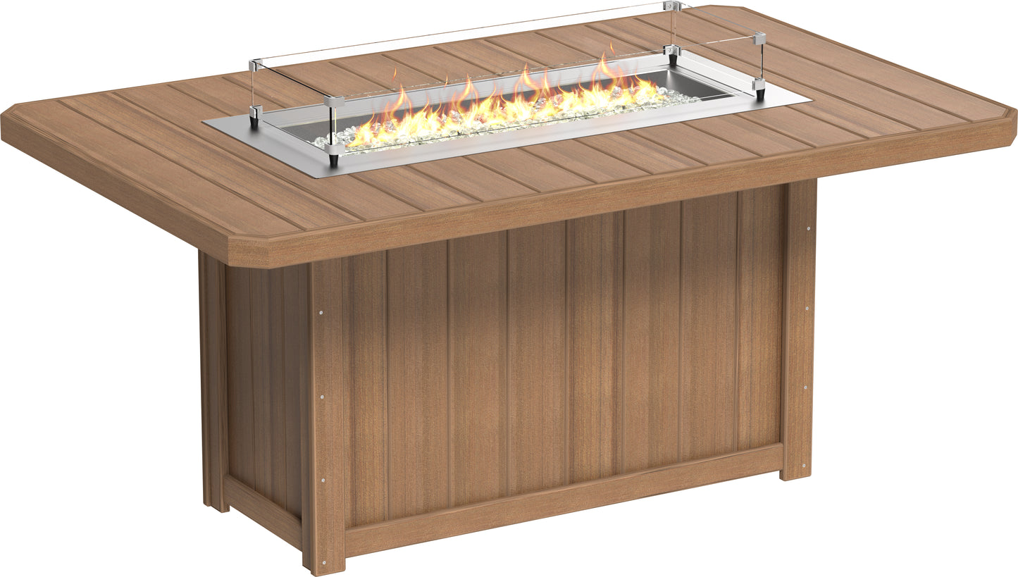 LuxCraft Recycled Plastic Lumin 79" Rectangular Fire Table (COUNTER HEIGHT) - LEAD TIME TO SHIP 3 TO 4 WEEKS