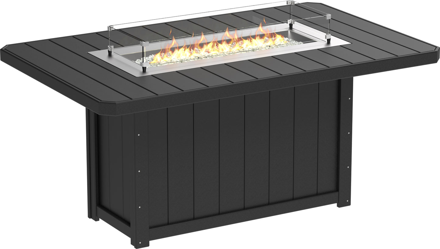 LuxCraft Recycled Plastic Lumin 79" Rectangular Fire Table (COUNTER HEIGHT) - LEAD TIME TO SHIP 3 TO 4 WEEKS