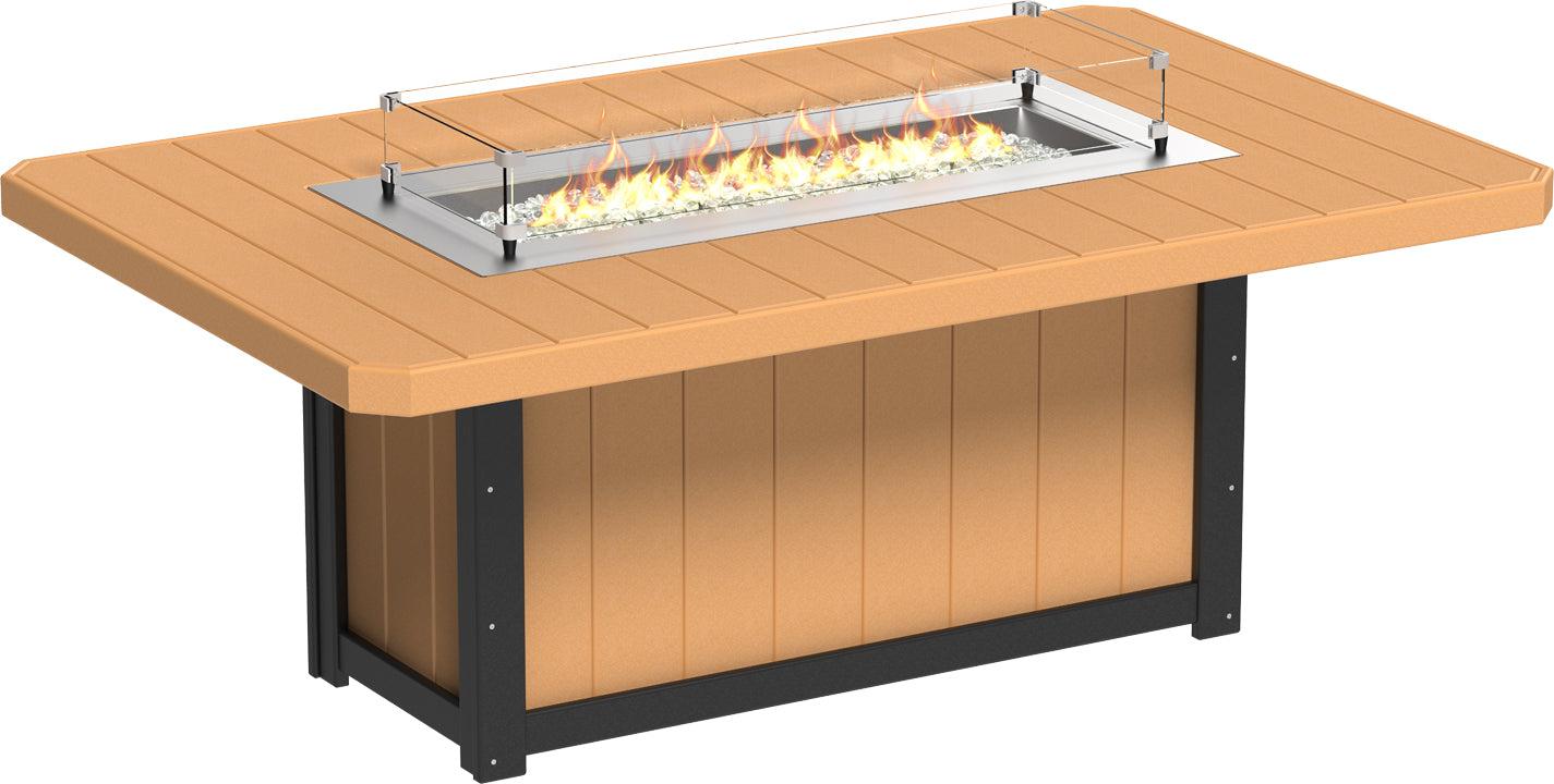 LuxCraft Recycled Plastic Lumin 79" Rectangular Fire Table (DINING HEIGHT) - LEAD TIME TO SHIP 3 TO 4 WEEKS