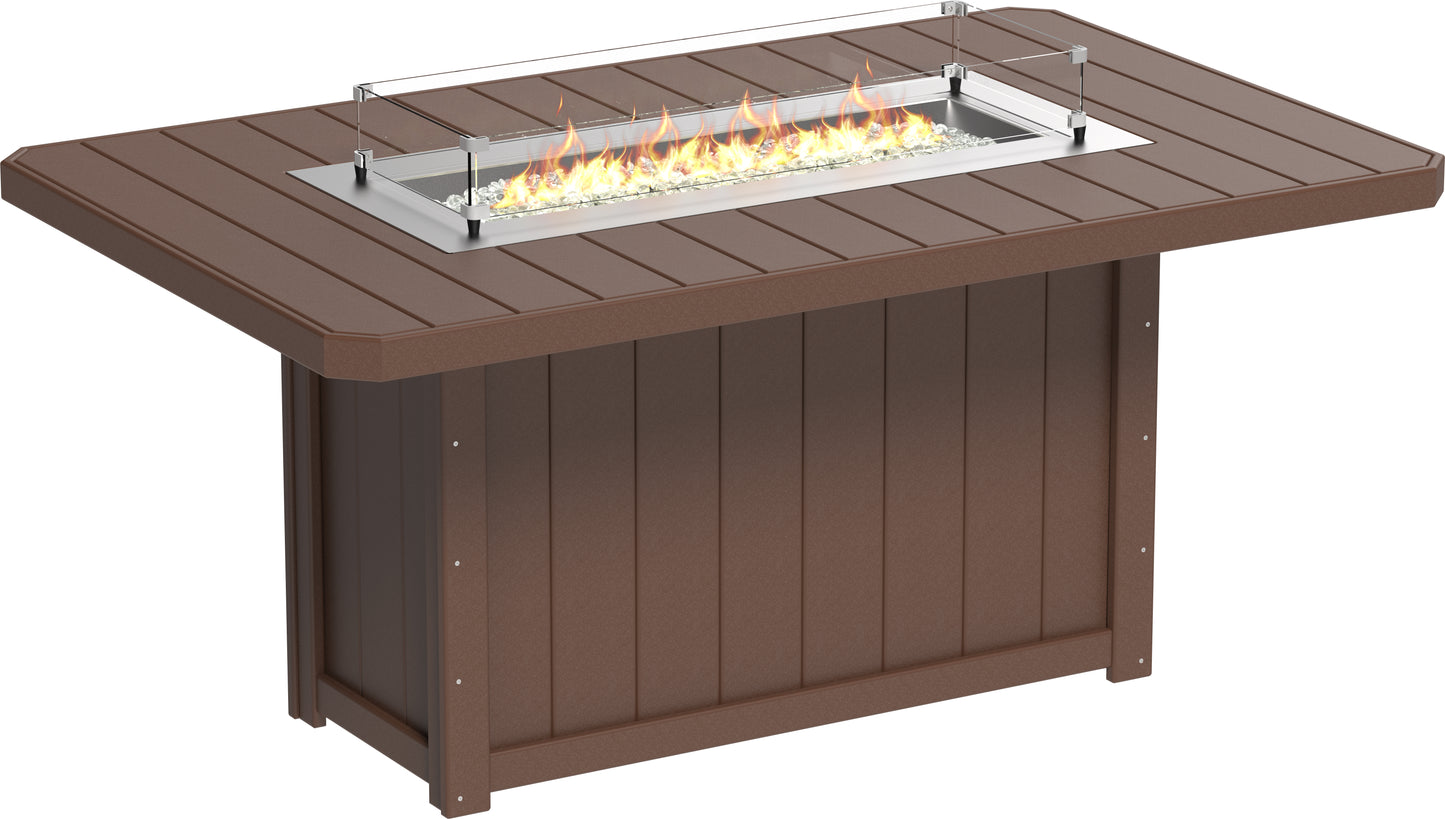LuxCraft Recycled Plastic Lumin 79" Rectangular Fire Table (COUNTER HEIGHT) - LEAD TIME TO SHIP 3 TO 4 WEEKS