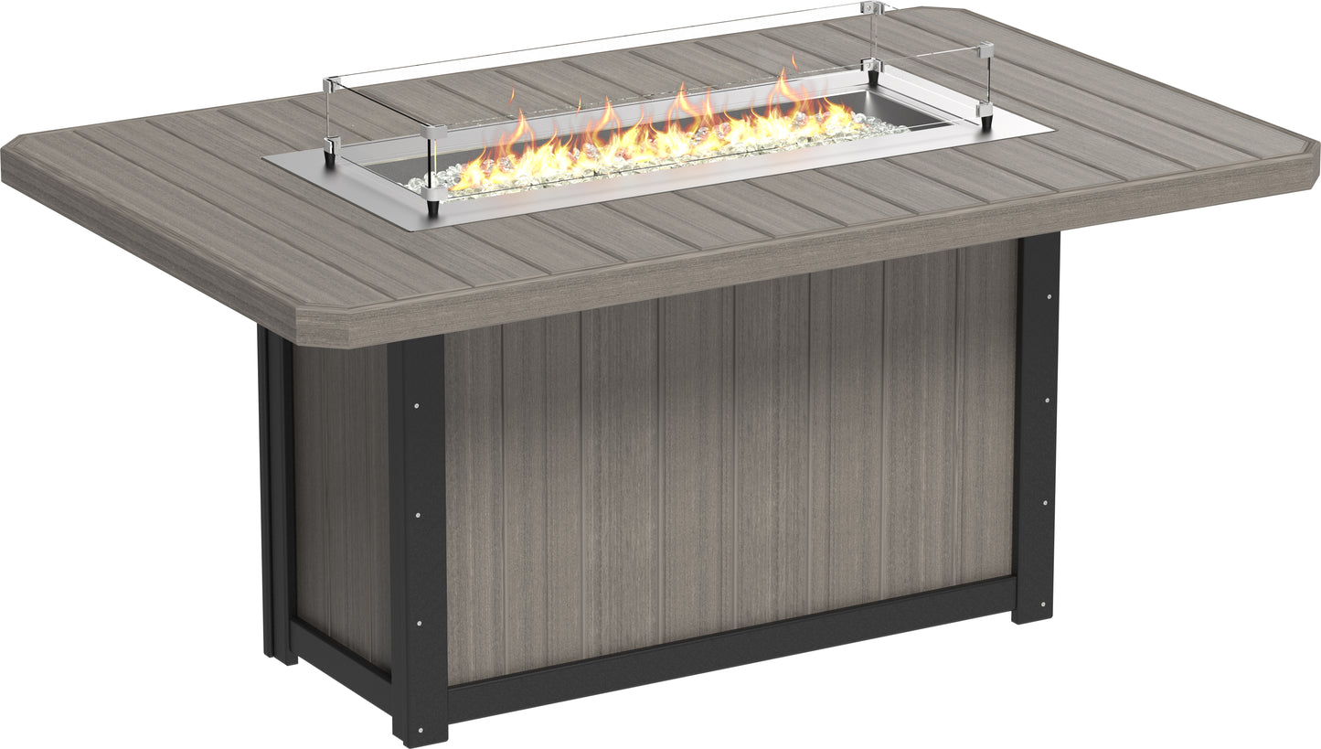 LuxCraft Recycled Plastic Lumin 79" Rectangular Fire Table (COUNTER HEIGHT) - LEAD TIME TO SHIP 3 TO 4 WEEKS