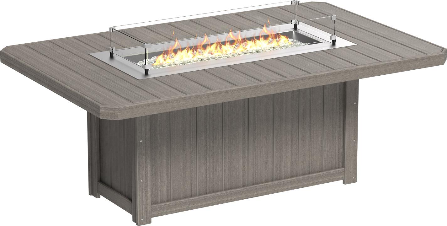 LuxCraft Recycled Plastic Lumin 79" Rectangular Fire Table (DINING HEIGHT) - LEAD TIME TO SHIP 3 TO 4 WEEKS