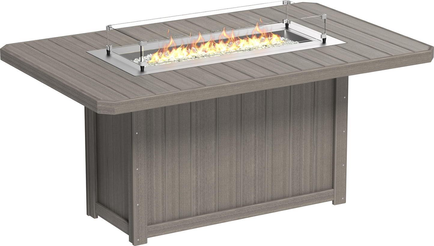 LuxCraft Recycled Plastic Lumin 79" Rectangular Fire Table (COUNTER HEIGHT) - LEAD TIME TO SHIP 3 TO 4 WEEKS
