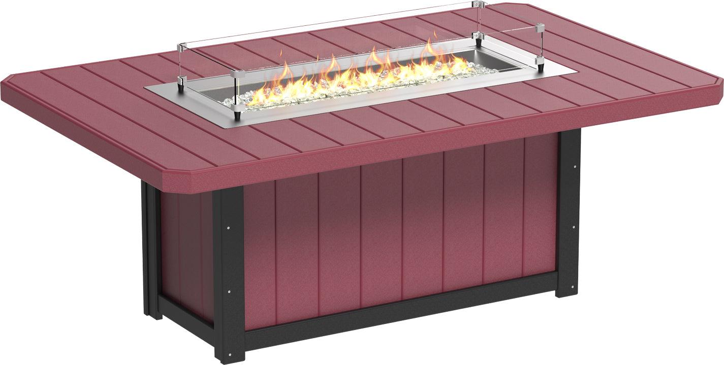 LuxCraft Recycled Plastic Lumin 79" Rectangular Fire Table (DINING HEIGHT) - LEAD TIME TO SHIP 3 TO 4 WEEKS