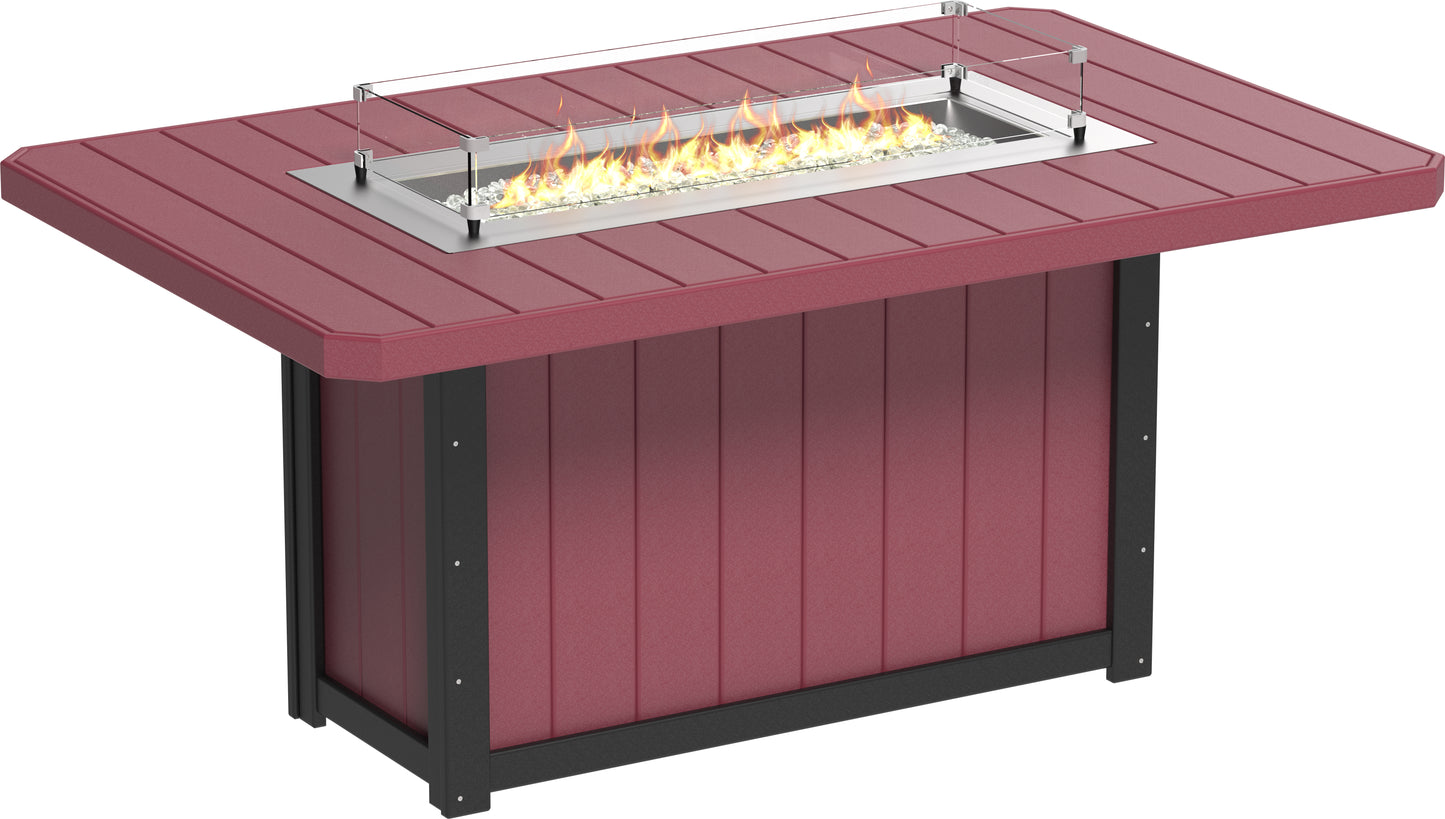 LuxCraft Recycled Plastic Lumin 79" Rectangular Fire Table (COUNTER HEIGHT) - LEAD TIME TO SHIP 3 TO 4 WEEKS