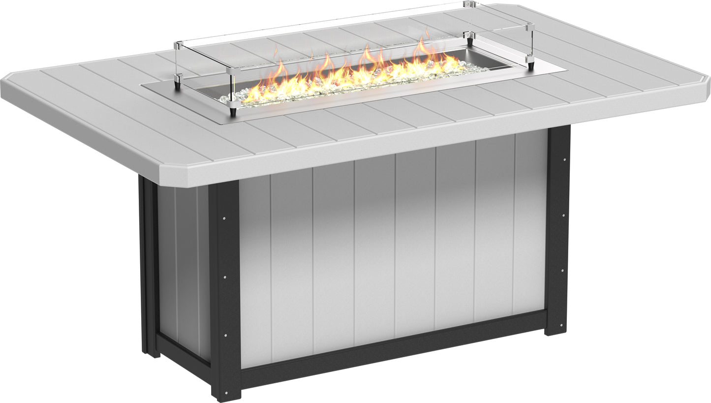 LuxCraft Recycled Plastic Lumin 79" Rectangular Fire Table (COUNTER HEIGHT) - LEAD TIME TO SHIP 3 TO 4 WEEKS