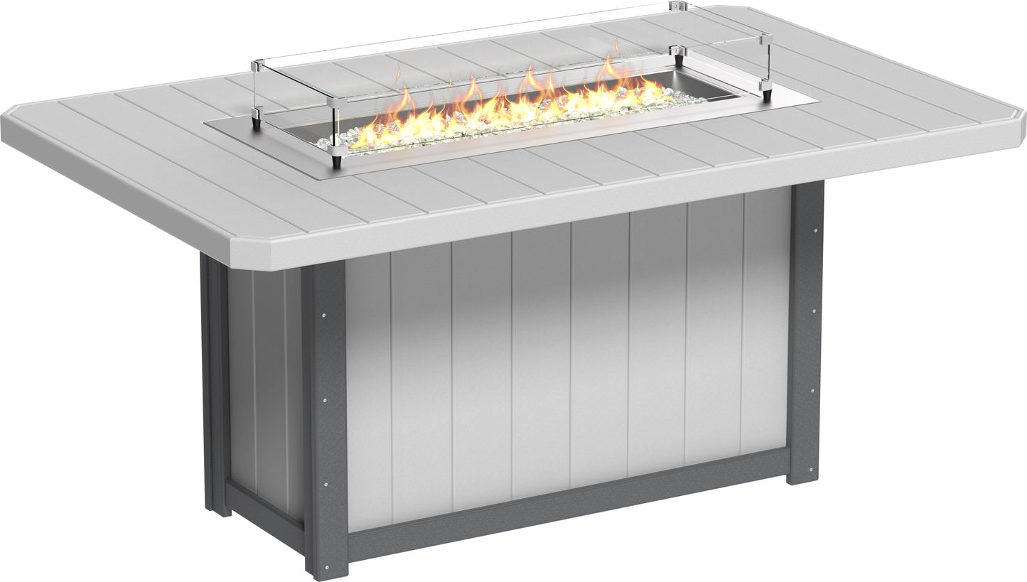 LuxCraft Recycled Plastic Lumin 79" Rectangular Fire Table (COUNTER HEIGHT) - LEAD TIME TO SHIP 3 TO 4 WEEKS