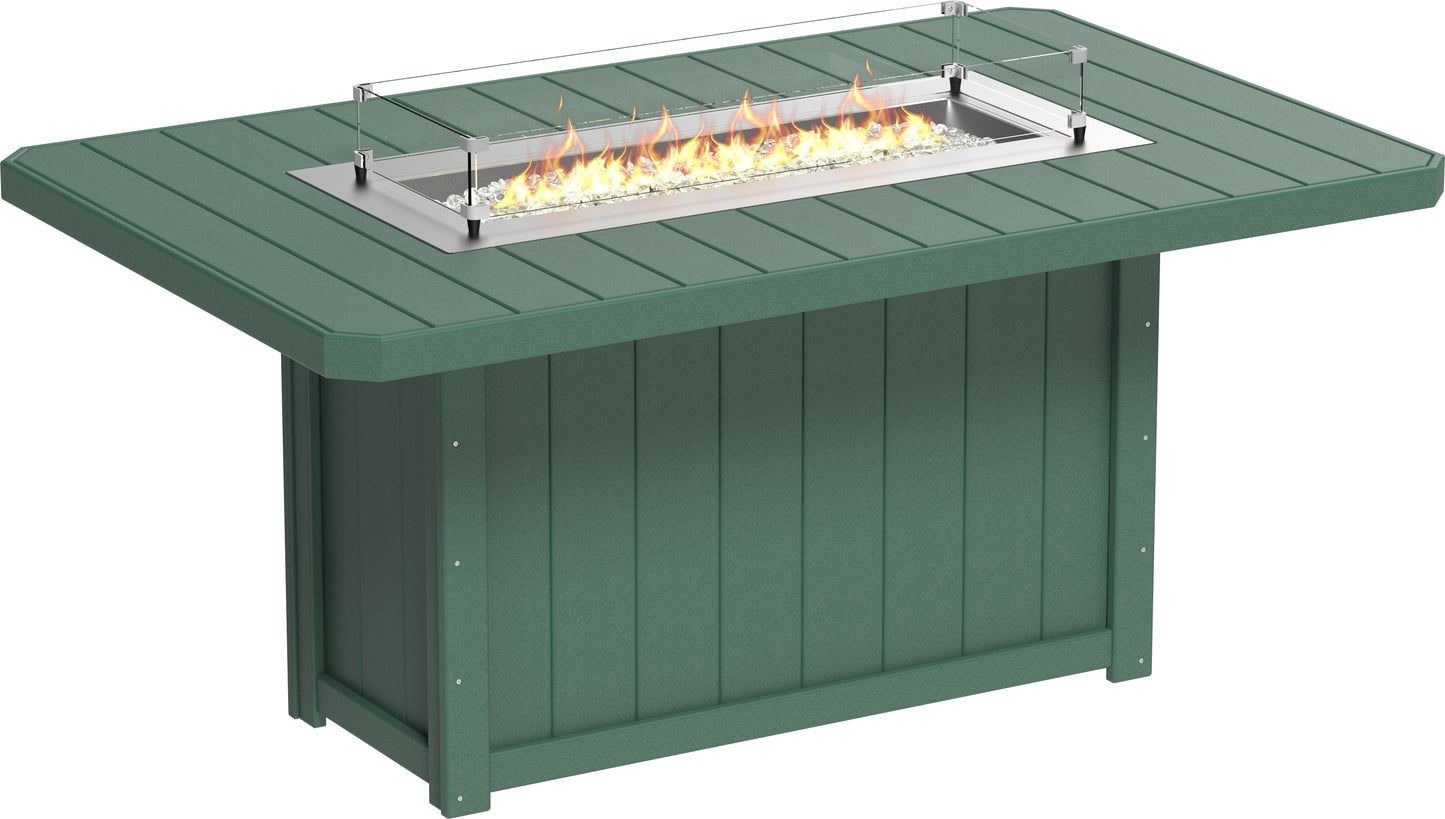 LuxCraft Recycled Plastic Lumin 79" Rectangular Fire Table (COUNTER HEIGHT) - LEAD TIME TO SHIP 3 TO 4 WEEKS