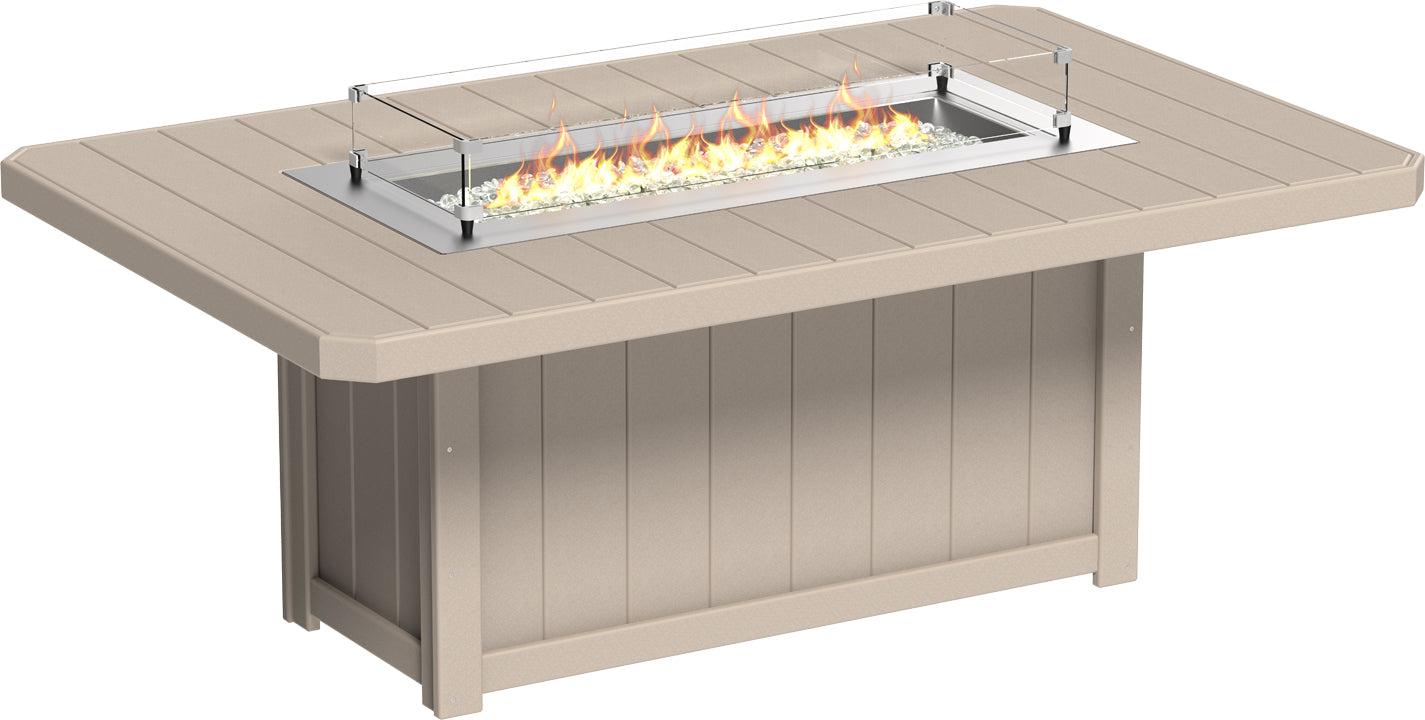 LuxCraft Recycled Plastic Lumin 79" Rectangular Fire Table (DINING HEIGHT) - LEAD TIME TO SHIP 3 TO 4 WEEKS