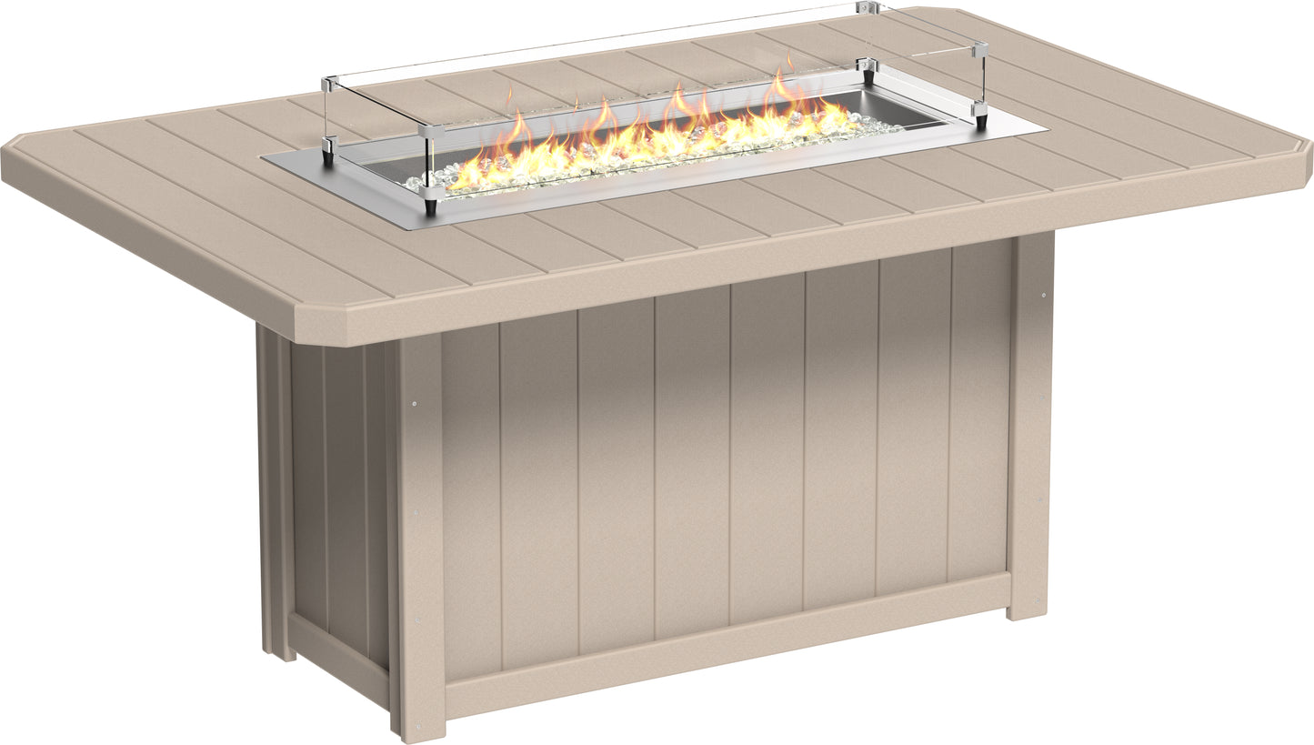LuxCraft Recycled Plastic Lumin 79" Rectangular Fire Table (COUNTER HEIGHT) - LEAD TIME TO SHIP 3 TO 4 WEEKS