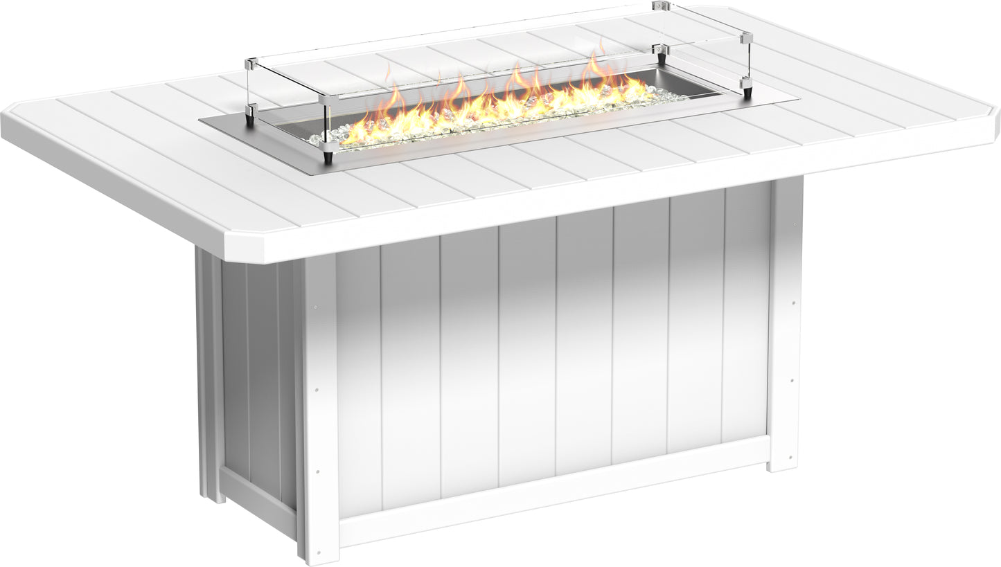 LuxCraft Recycled Plastic Lumin 79" Rectangular Fire Table (COUNTER HEIGHT) - LEAD TIME TO SHIP 3 TO 4 WEEKS