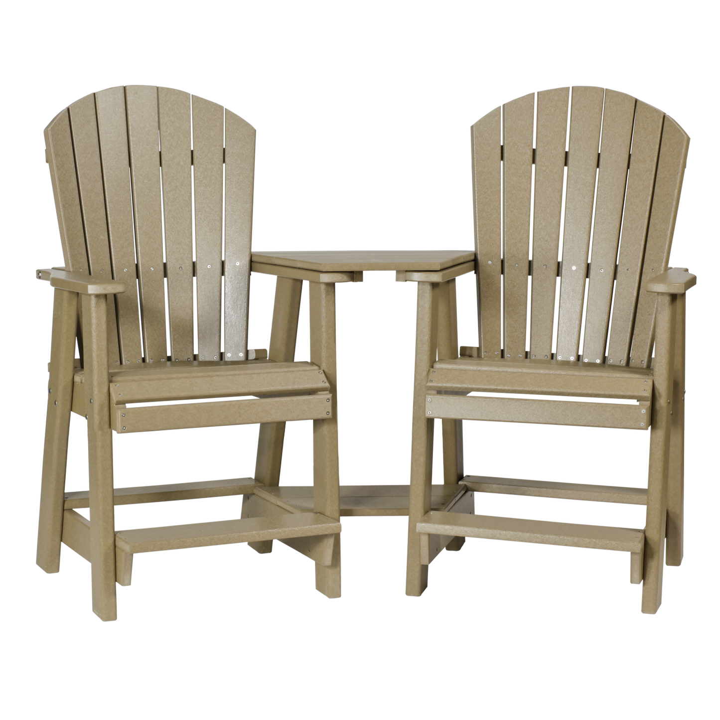 Leisure Lawns Amish Made Recycled Plastic Balcony Settee Model  #322C (Counter Height) - LEAD TIME TO SHIP 4 WEEKS