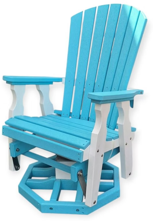 Leisure Lawns Amish Made Recycled Plastic Fan-Back Swivel Glider Model # 119 - LEAD TIME TO SHIP 6 TO 8 WEEKS