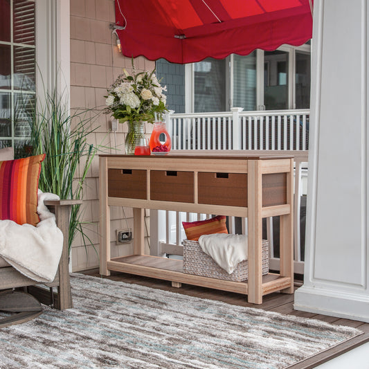 Leisure Lawns Amish Made Sofa Table 3 Drawer Model #183 - LEAD TIME TO SHIP 4 WEEKS