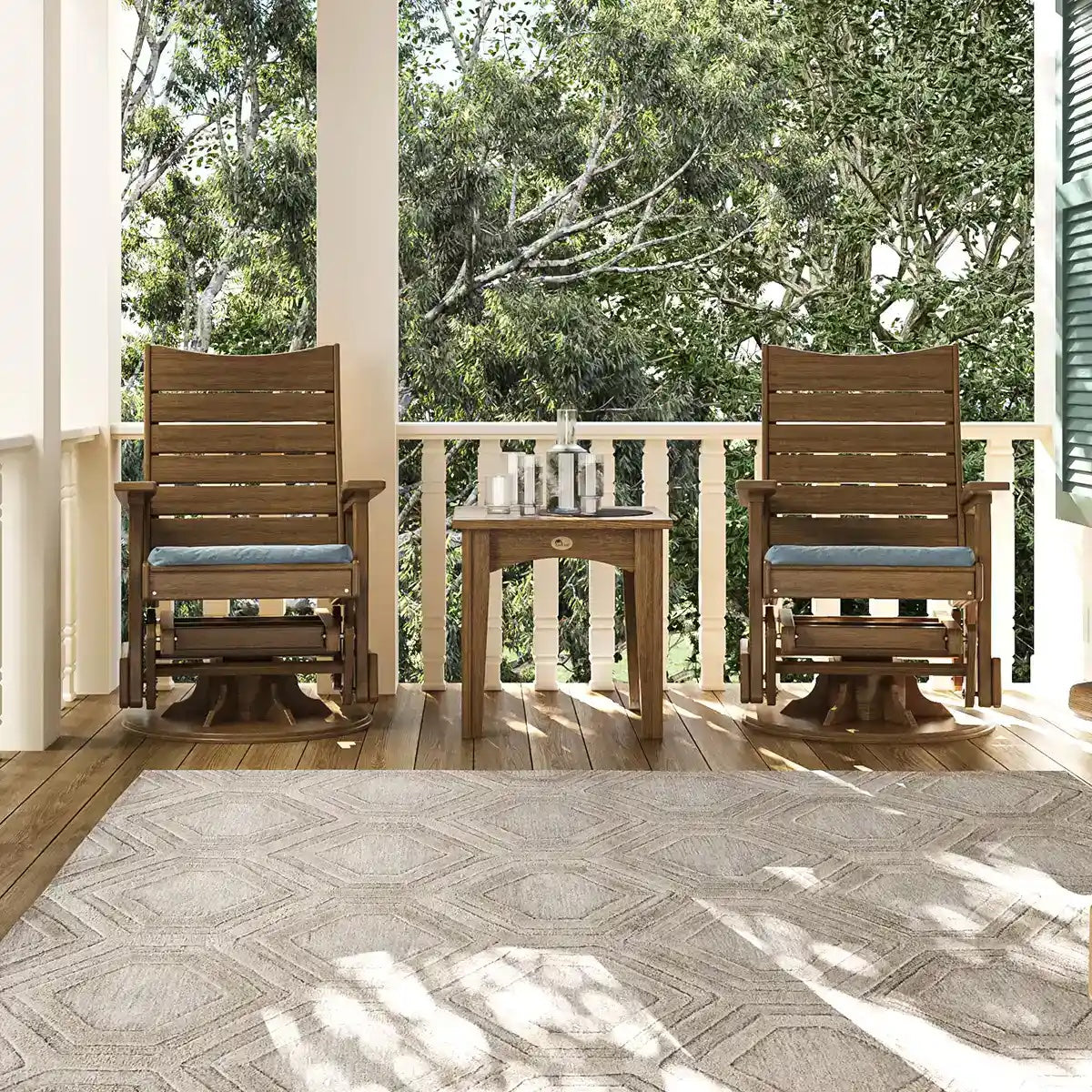 LuxCraft Recycled Plastic 2' Contour Swivel Glider - LEAD TIME TO SHIP 7 BUSINESS DAYS OR LESS