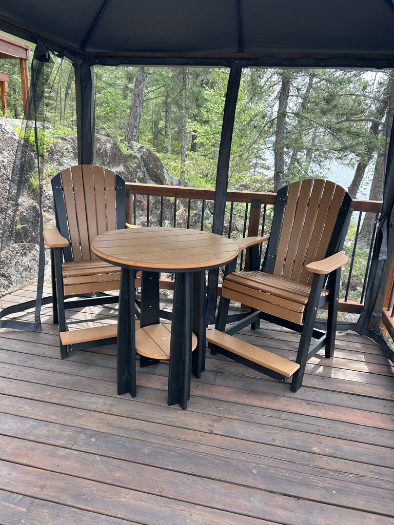 LuxCraft Recycled Plastic Counter Height Adirondack Balcony Table Set  - LEAD TIME TO SHIP 7 BUSINESS DAYS OR LESS
